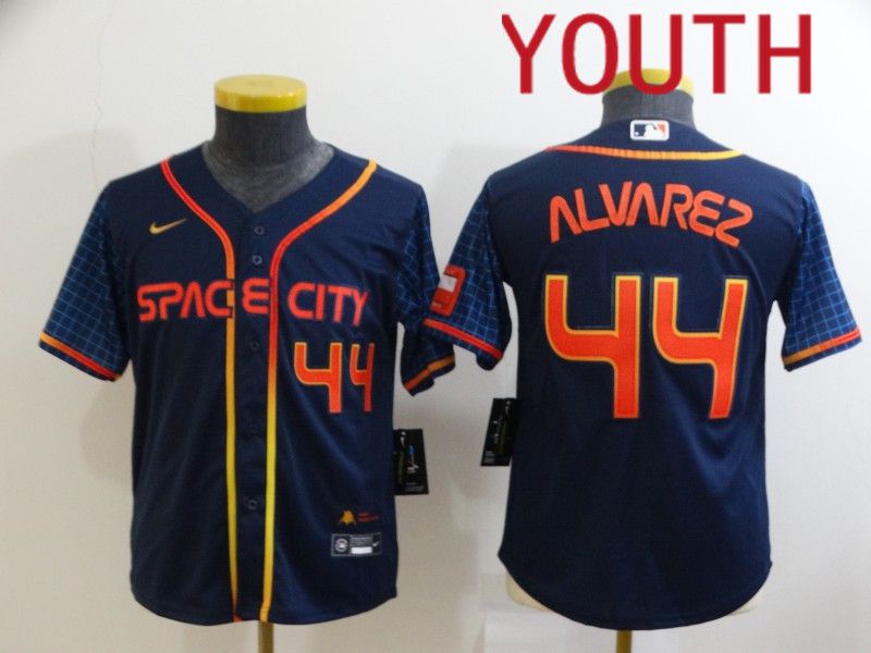 Youth Houston Astros #44 Alvarez Blue City Edition Game Nike 2022 MLB Jerseys->women mlb jersey->Women Jersey
